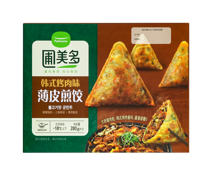 三亿体育app强壮速食物牌圃美多上市韩式烤肉味队伍暖锅味薄皮煎饺饺子新状态更甘旨(图3)